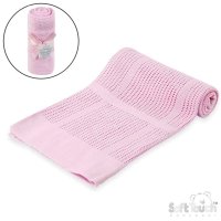 CBP51-P: Pink Cellular Cotton Roll Blanket